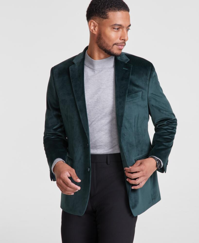 Michael Kors Men's Classic-Fit Velvet Sport Coat - Green Cover