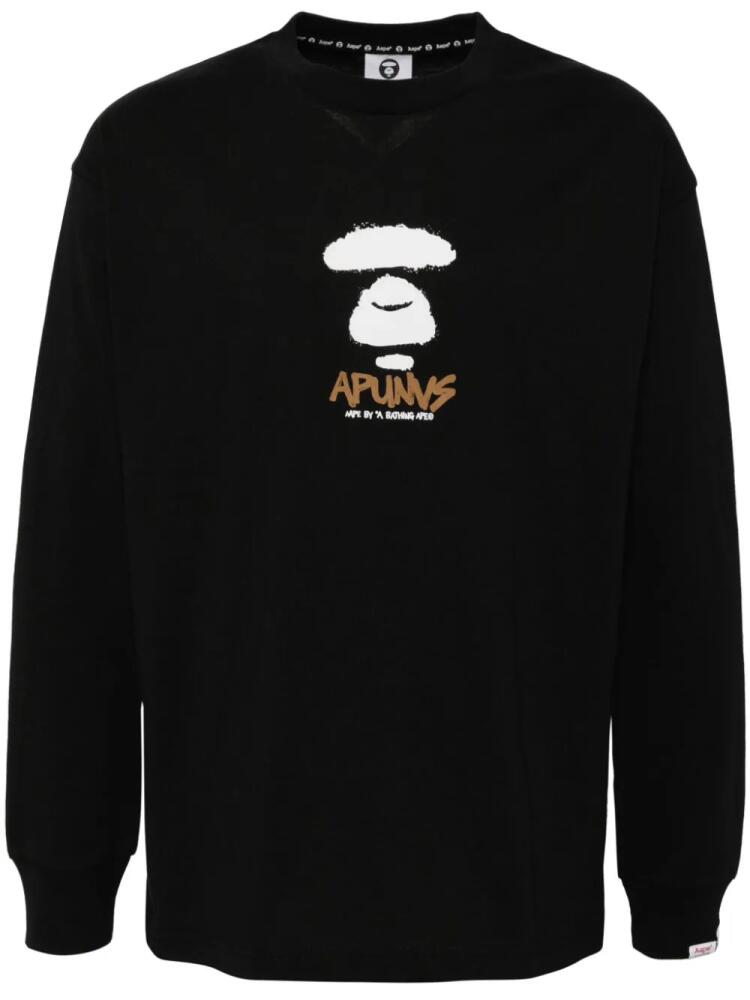 AAPE BY *A BATHING APE® moonface logo T-shirt - Black Cover