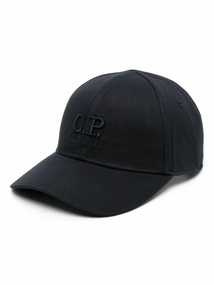 C.P. Company embroidered-logo gabardine cap - Blue Cover