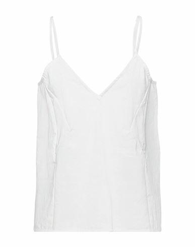 Ambush Woman Top White Linen, Polyurethane, Cotton Cover