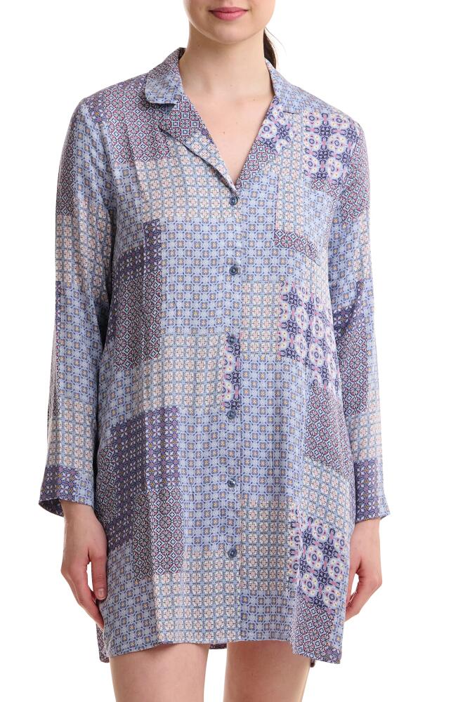 Splendid Patchwork Print Long Sleeve Nightshirt in Patchwork Geo Cover