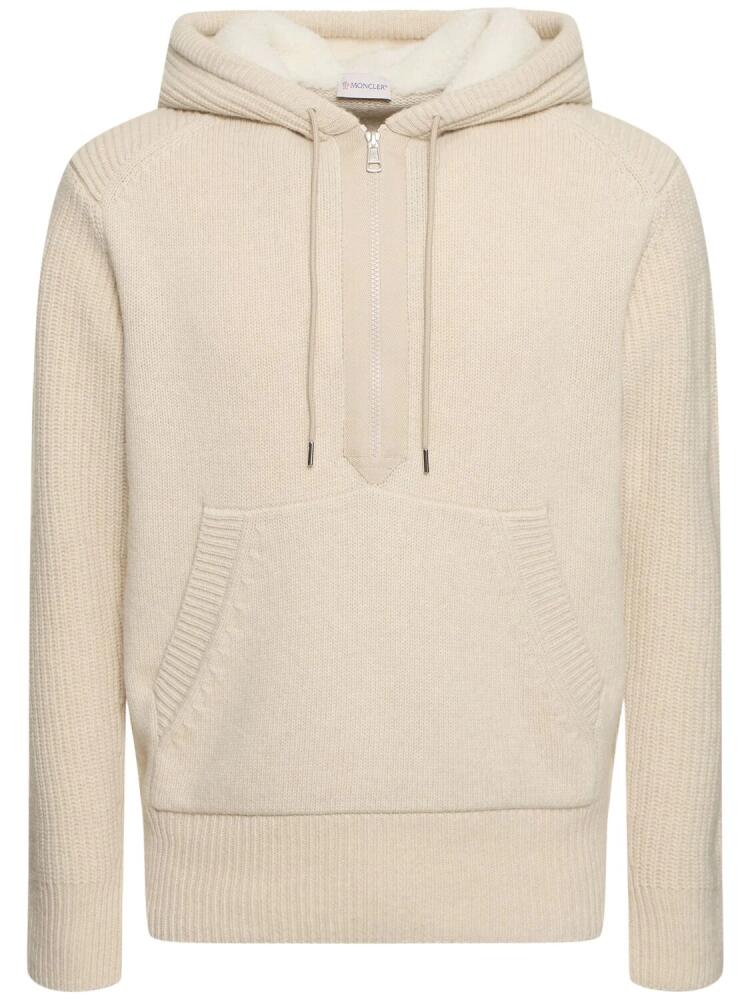 MONCLER Virgin Wool & Cashmere Hoodie Sweater Cover