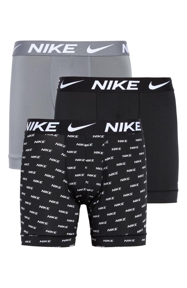 Nike 3-Pack Dri-FIT Essential Micro Boxer Briefs in Nike Logo Print/Grey/Black Cover