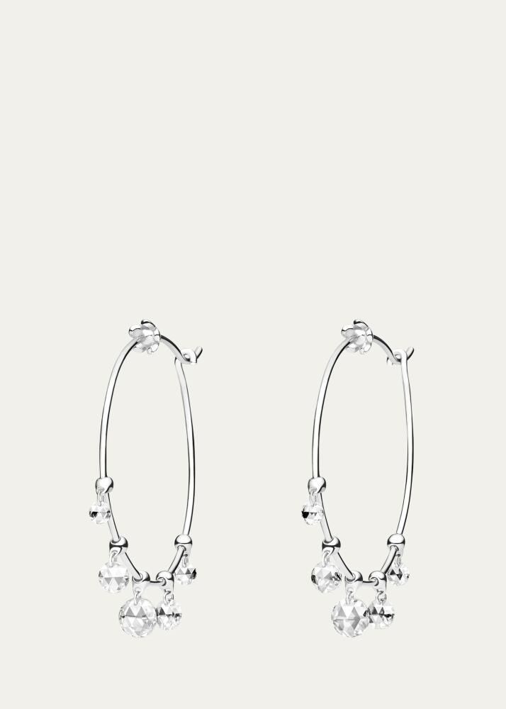 Paul Morelli 28mm Windchime White Gold Wire Hoop Earrings with Rose-Cut Diamonds Cover