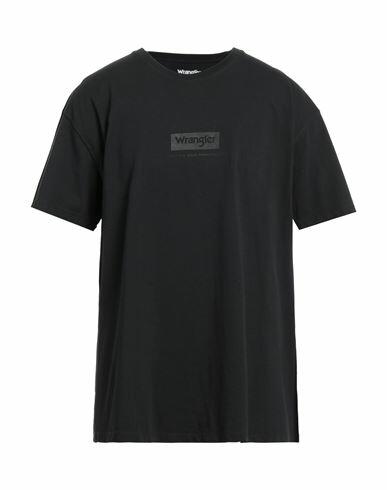 Wrangler Man T-shirt Black Cotton, Recycled cotton Cover