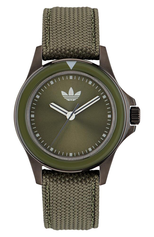 adidas Expression One Nylon Strap Watch, 44mm in Green Cover