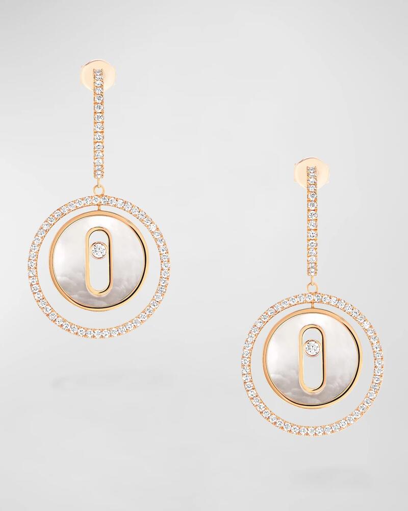 Messika Lucky Move 18K Yellow Gold Earrings with Mother-of-Pearl Cover