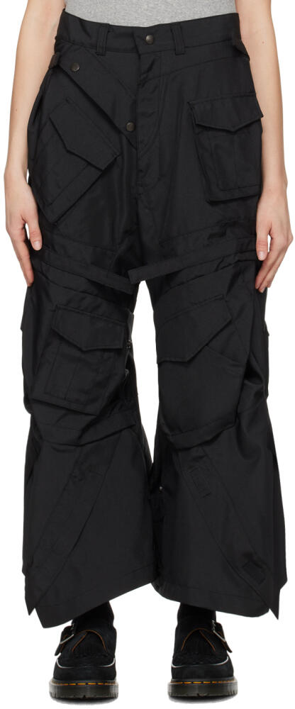 Junya Watanabe Black Asymmetric Trousers Cover