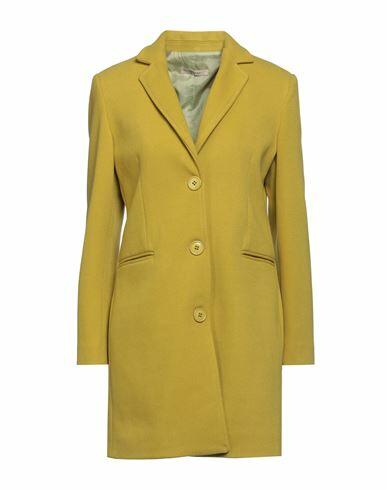 No-nà Woman Coat Acid green Polyester Cover