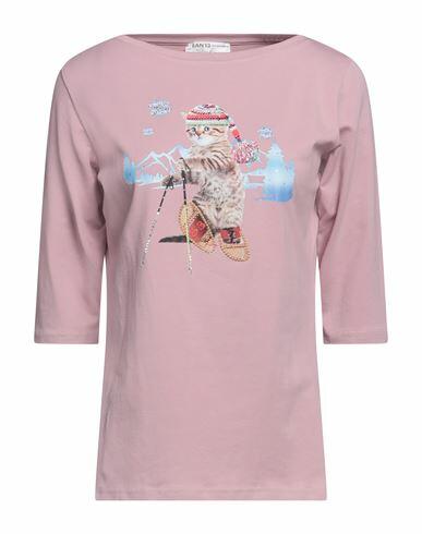 Ean 13 Woman T-shirt Pastel pink Cotton, Elastane Cover