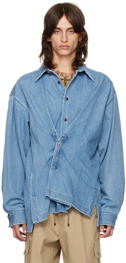 Dries Van Noten Blue Coulter Shirt Cover