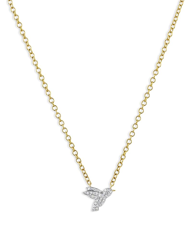 Phillips House Rhodium & 14K Gold Symphony Diamond Hummingbird Pendant Necklace, 16-18 Cover