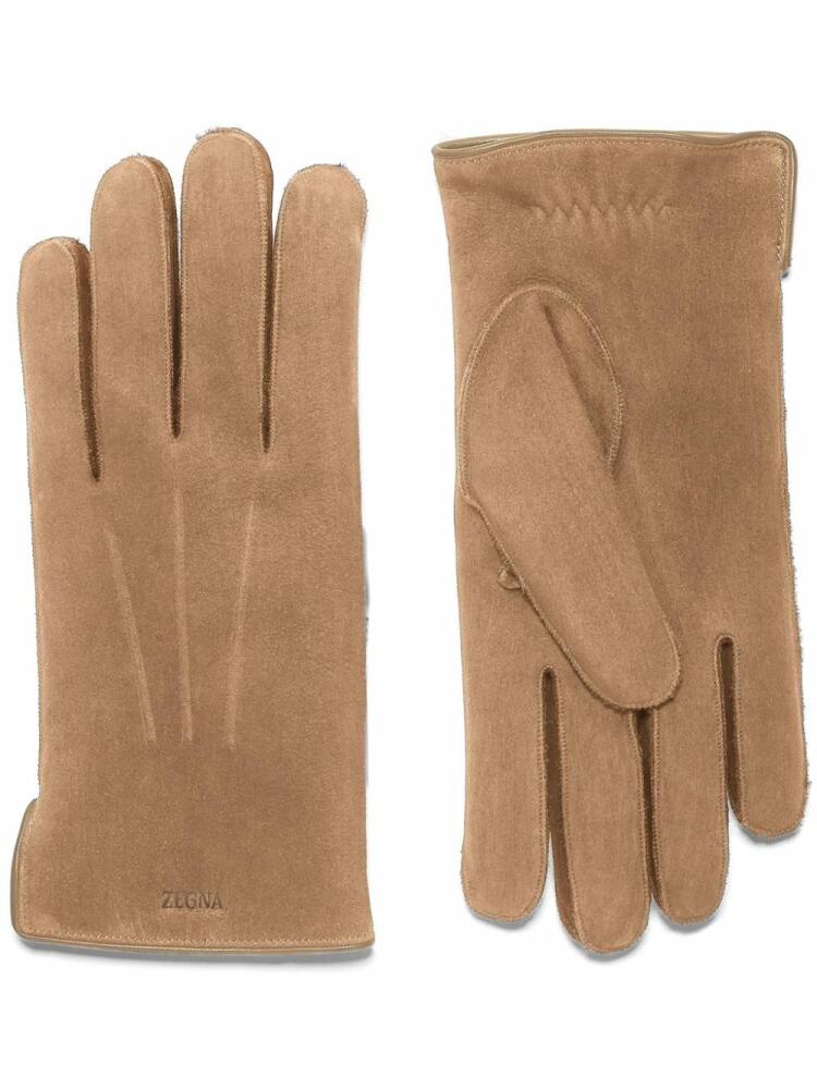 Zegna suede gloves - Neutrals Cover