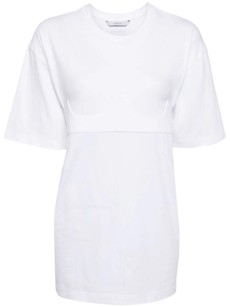 pushBUTTON belted cotton T-shirt - White Cover