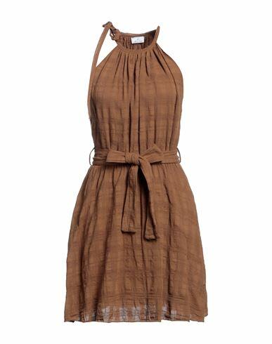 Berna Woman Mini dress Brown Cotton Cover