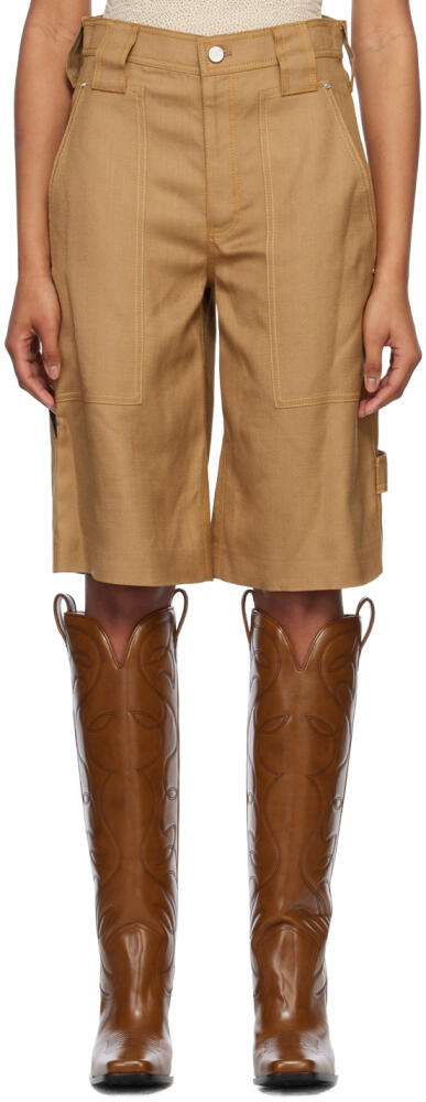 Stella McCartney Tan Paneled Shorts Cover