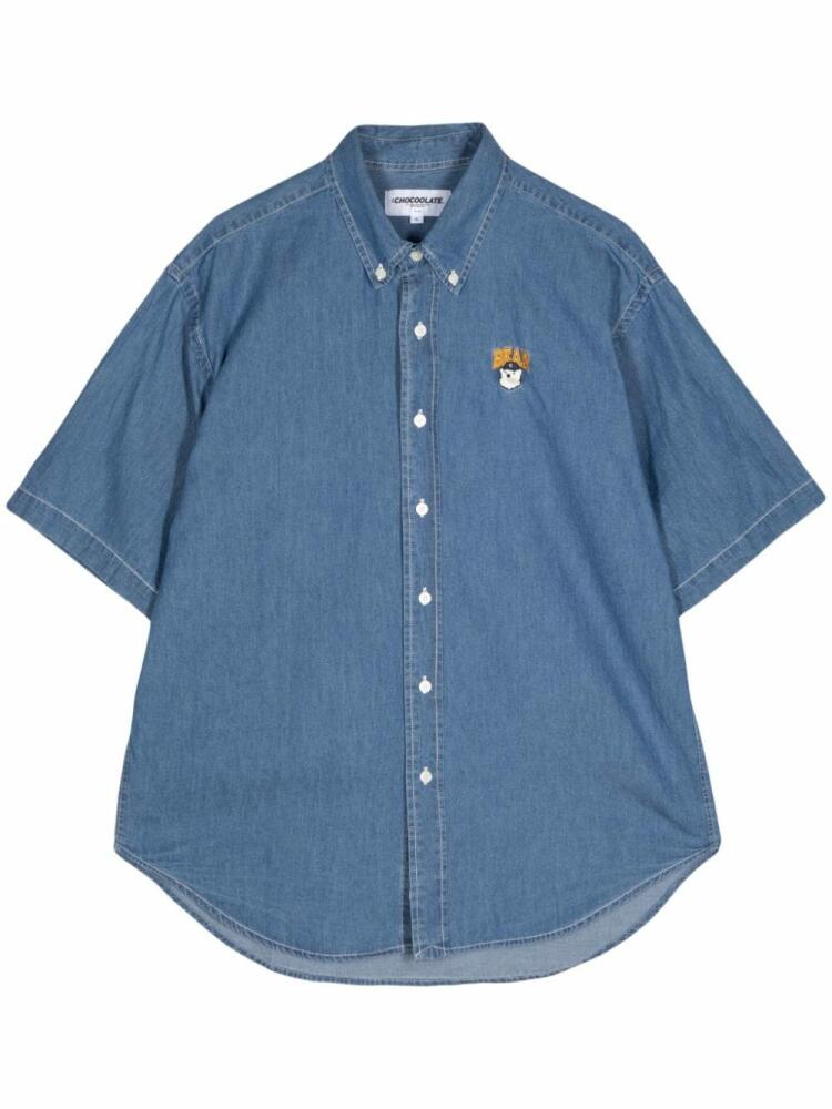 CHOCOOLATE bear-appliquéd denim shirt - Blue Cover