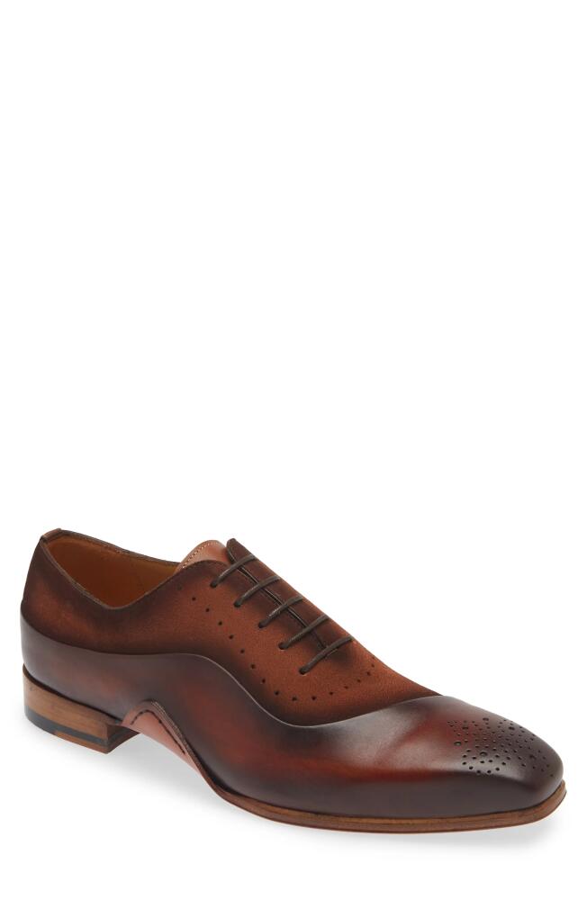 Mezlan Affari Cap Toe Wholecut Shoe in Cognac Rust/Sport Cover