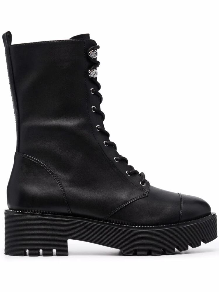 Michael Michael Kors Bryce leather platform combat boots - Black Cover