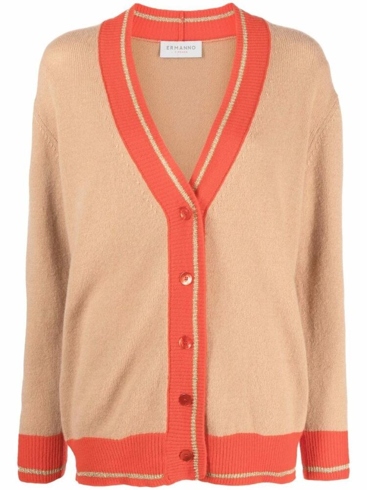 ERMANNO FIRENZE contrasting-trim detail cardigan - Brown Cover