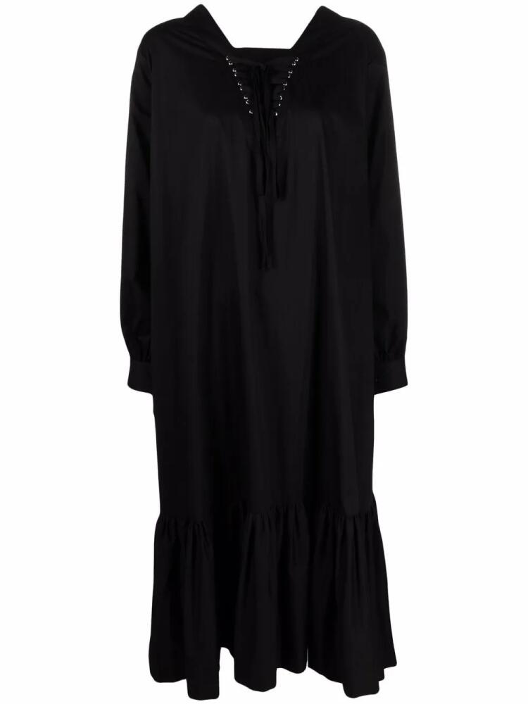 Noir Kei Ninomiya lace-up flared hem dress - Black Cover