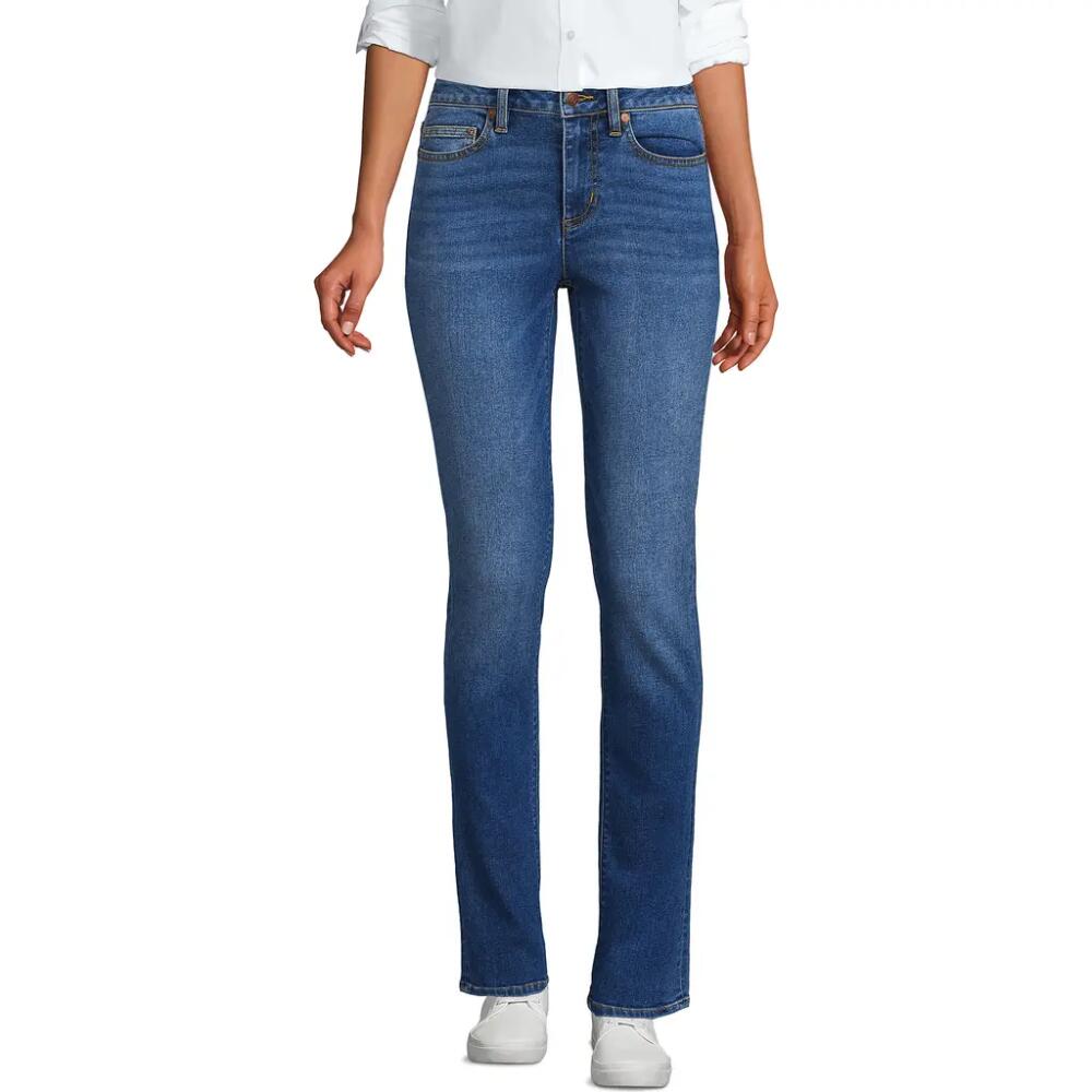 Lands' End Tall Recover Mid Rise Straight Leg Blue Jeans in Indigo Tide Blue Cover