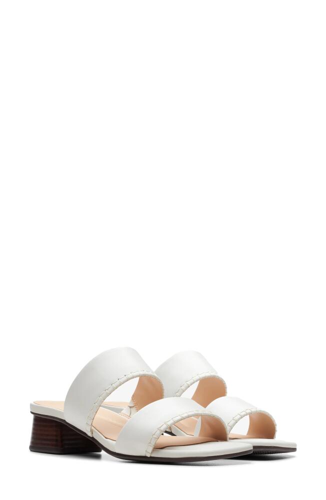 Clarks(r) Serina 35 Slide Sandal in Off White Lea Cover