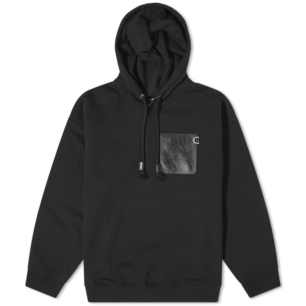 Loewe Men's Anagram Patch Pocket Hoodie in Black Cover