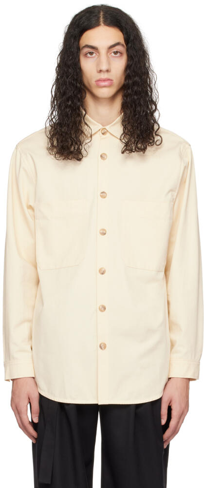 King & Tuckfield Off-White Patch Pocket Shirt Cover