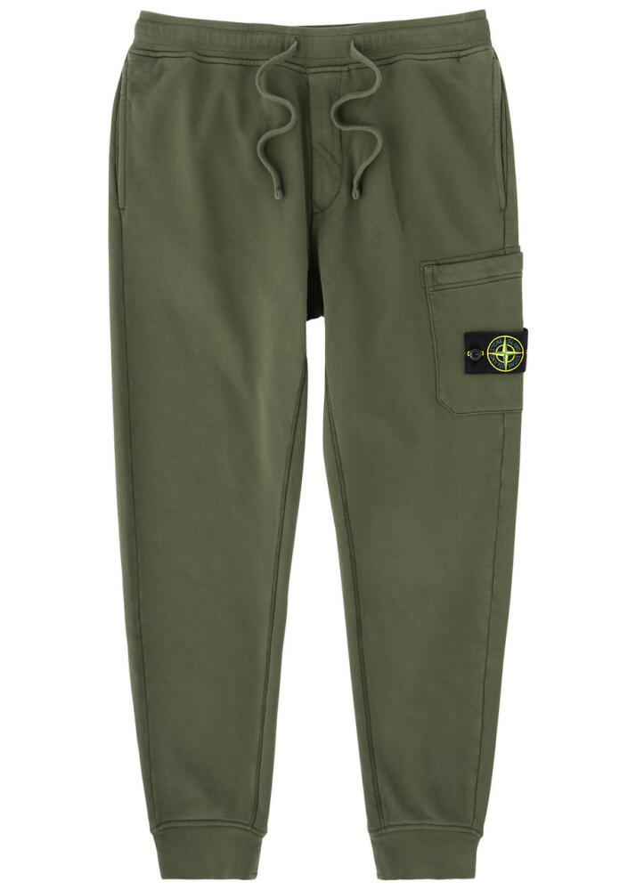 Stone Island Logo Cotton Sweatpants - Green Cover