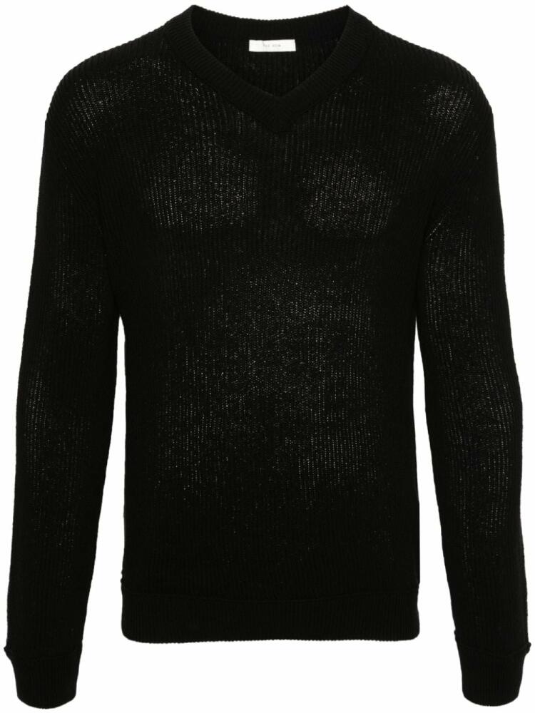 The Row Corbin chevron-knit jumper - Black Cover