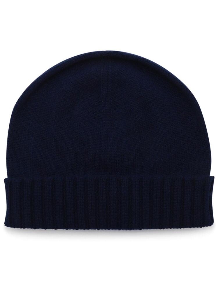 Malo fine-knit cashmere beanie - Blue Cover