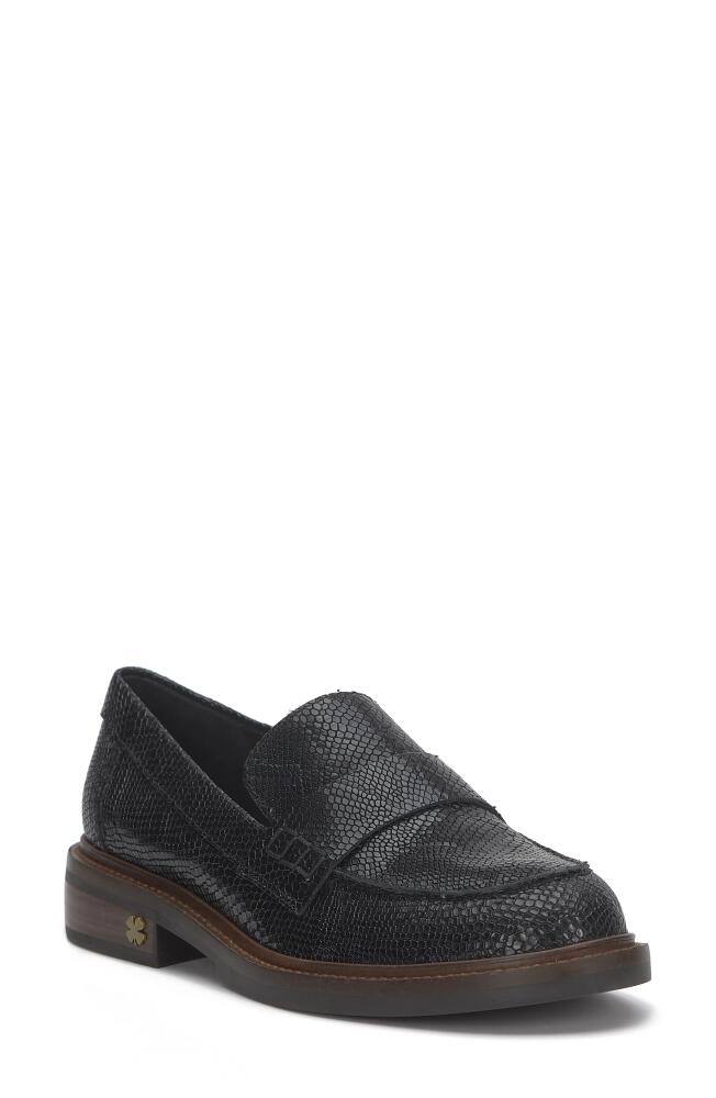 Lucky Brand Salima Snakeskin Embossed Loafer in Black Cover