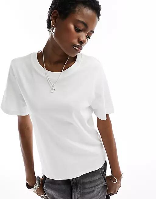 Monki short sleeve t-shirt in white Cover