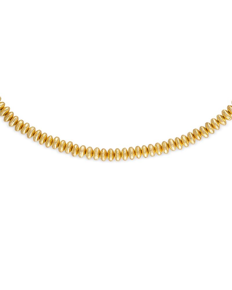 Alexa Leigh Rondelle 14K Yellow Gold Plate Brushed Bead Collar Necklace, 15 Cover