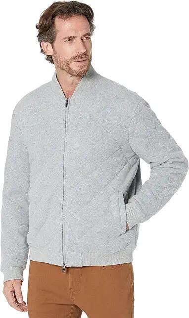 johnnie-O Newcastle Quilted Fleece Bomber Jacket (Light Gray) Men's Clothing Cover