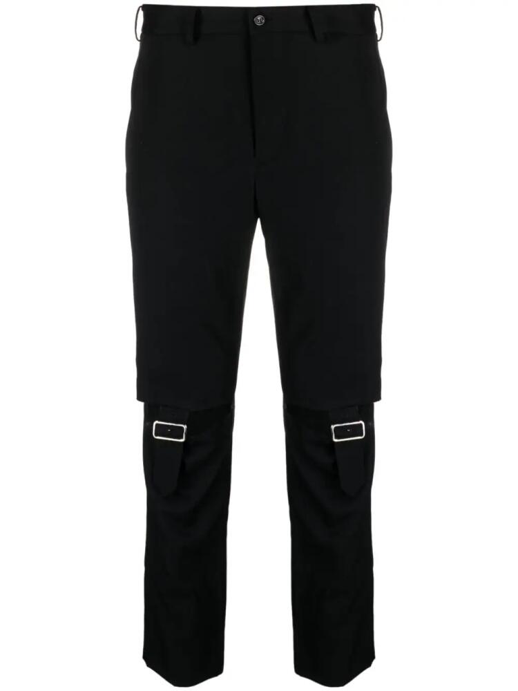 Black Comme Des Garçons cut-out buckle-detail skinny trousers Cover