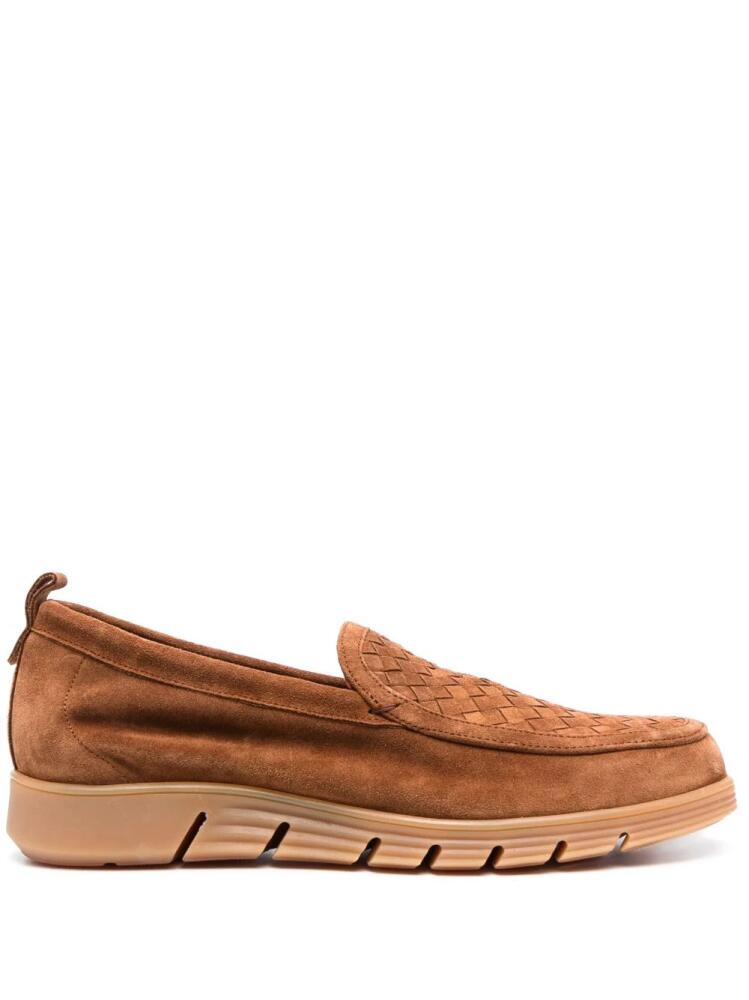 ETRO interwoven-panel leather loafers - Brown Cover