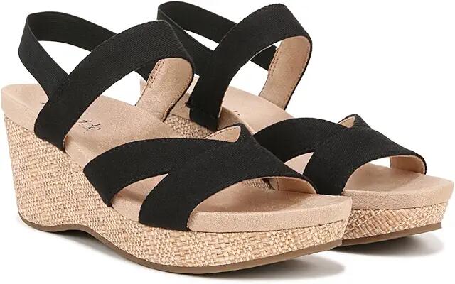 LifeStride Danita Strappy Wedge Sandals (Black) Women's Sandals Cover