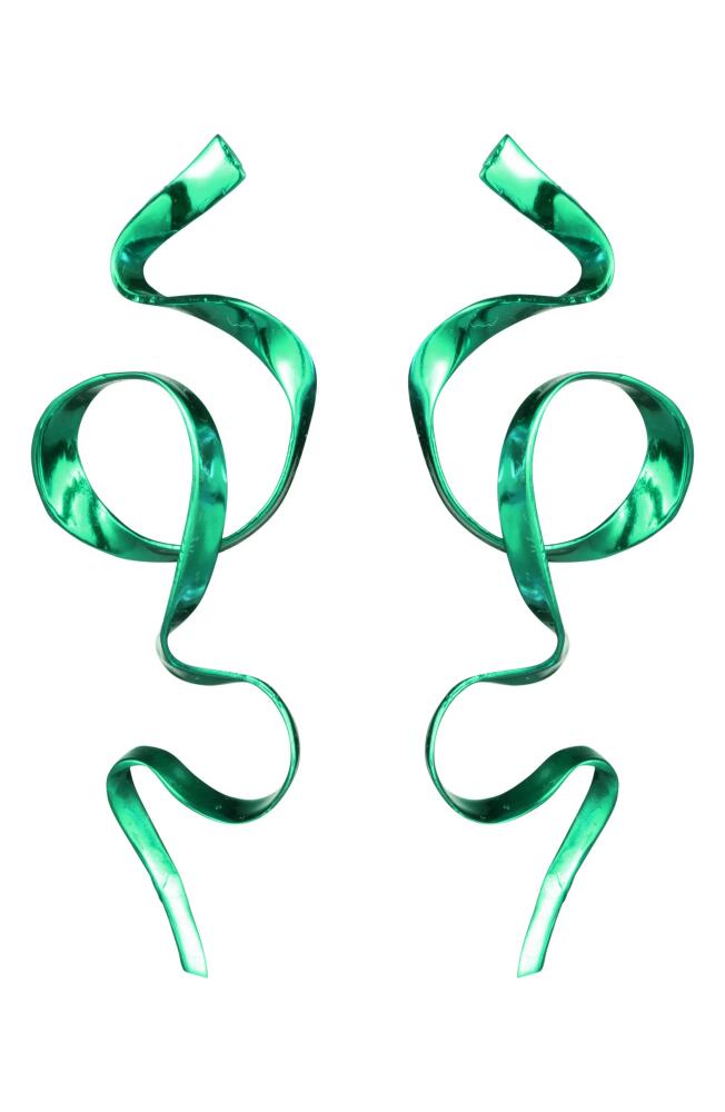 Sterling King Allegro Ribbon Drop Earrings in Emerald Cover