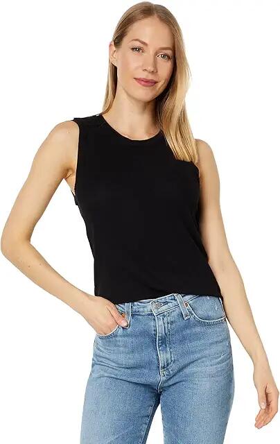 bobi Los Angeles Exposed Band High Neck Tank (Black) Women's Clothing Cover