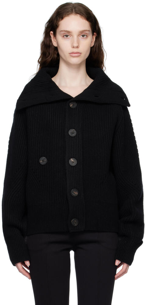 Recto Black Oversized Collar Cardigan Cover