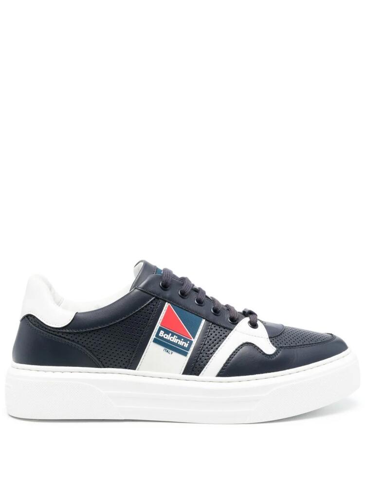 Baldinini side logo-print low-top sneakers - Blue Cover