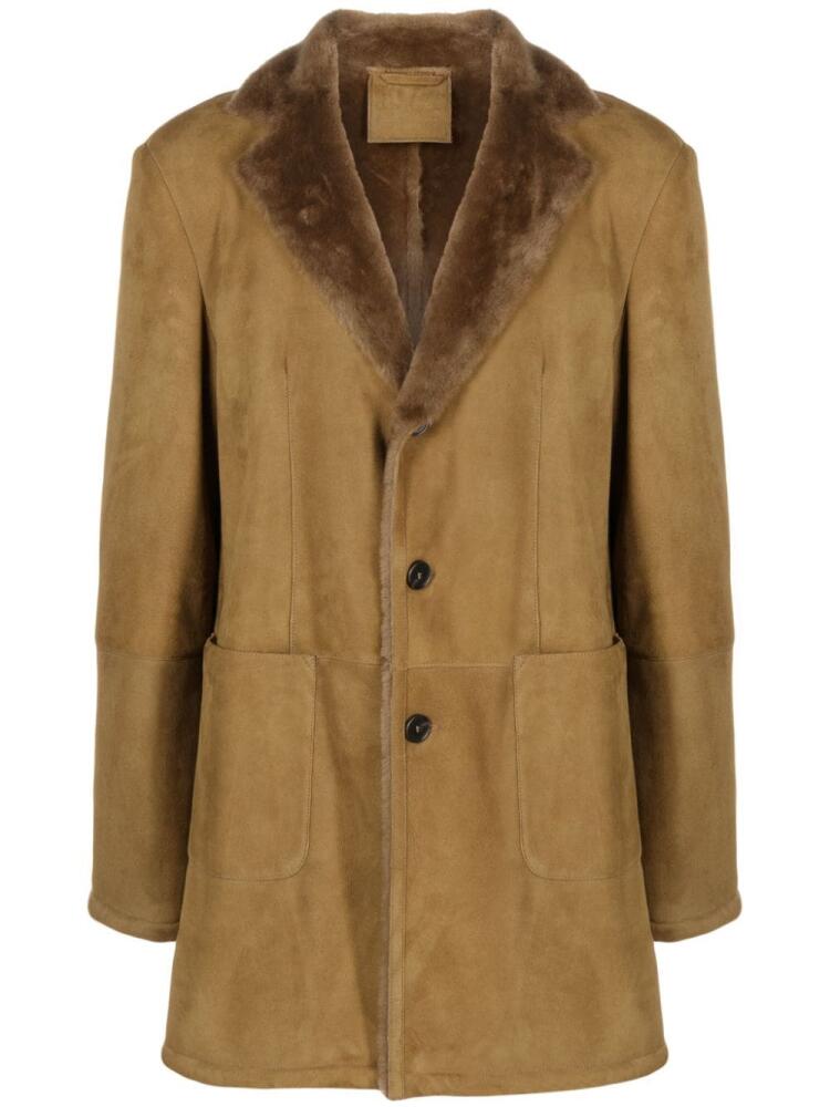 Desa 1972 notched-lapels shearling coat - Neutrals Cover