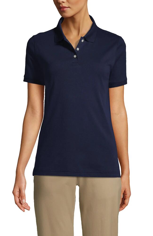 Lands' End School Uniform Short Sleeve Interlock Polo Shirt in Classic Navy Cover