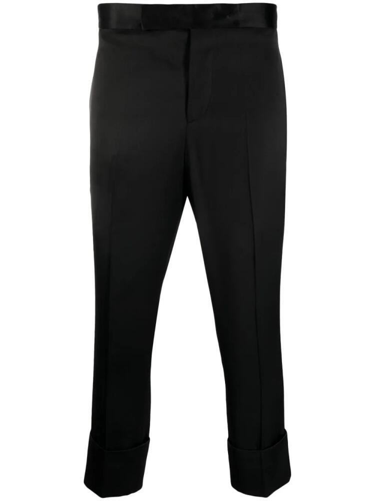 SAPIO satin-finish cropped tailored trousers - Black Cover