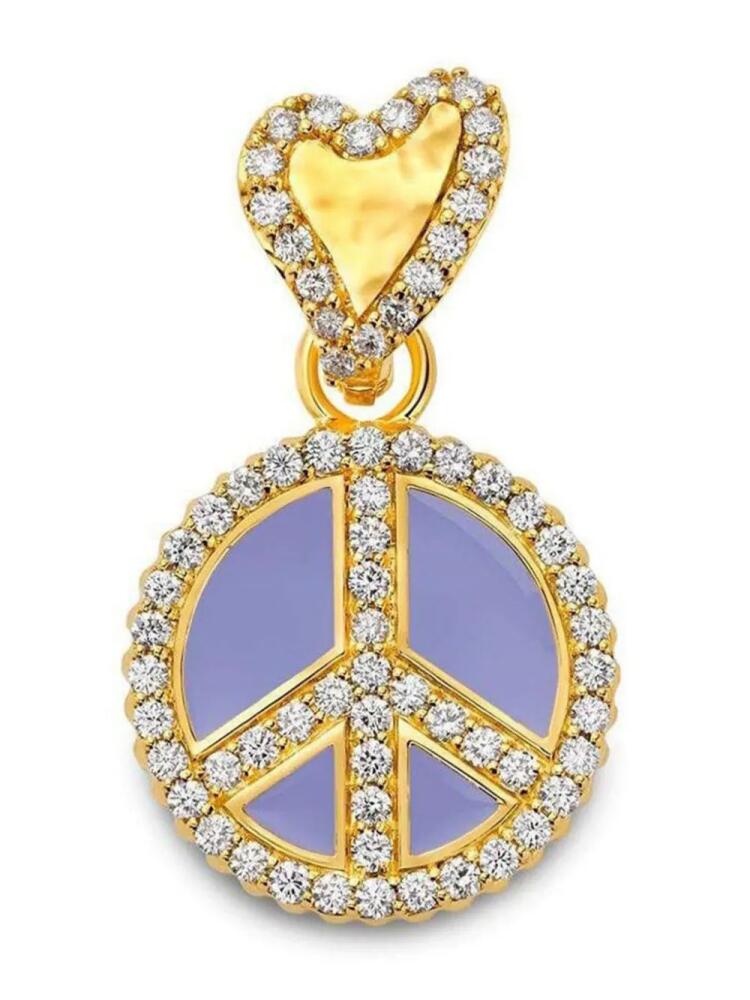 BUDDHA MAMA 20kt yellow gold Peace pendant - Purple Cover