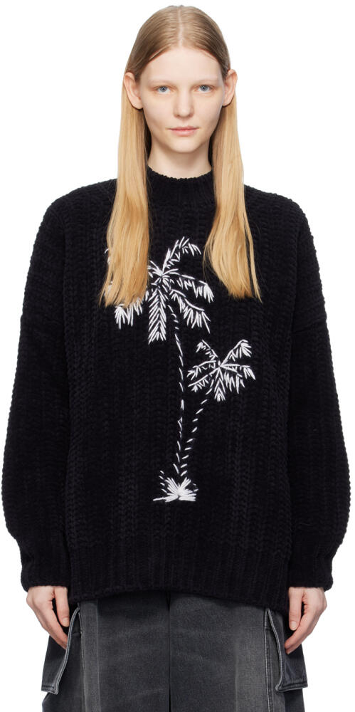 Palm Angels Black Graphic Sweater Cover