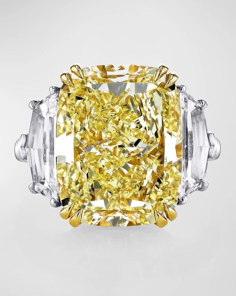 Neiman Marcus Diamonds Platinum and 18K Yellow Gold Fancy Yellow and White Diamond Ring, Size 6.5, 12.94tcw Cover