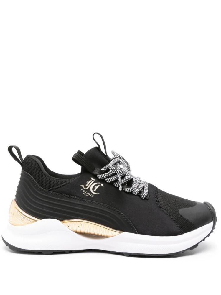 Just Cavalli panelled lace-up sneakers - Black Cover